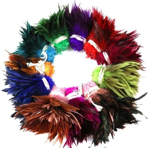 100Pcs Natural Pheasant Chicken Feathers Crafts Jewelry Making Fly Tying Accessories Rooster Saddle Plumes Decoration Wholesale