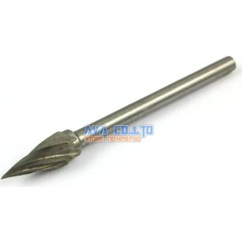 4 Pcs 3mm Shank Tungsten Carbide Burr Rotary Cutter File CNC Engraving Bit Single Cut (NO.9)