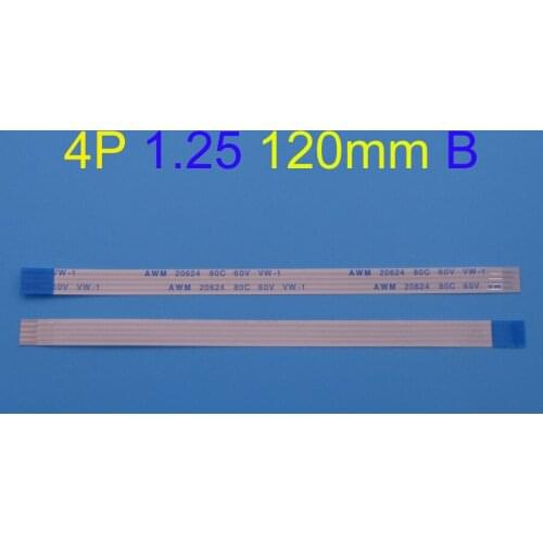 5pcs/lot 4pin New FFC FPC flat flexible cable 1.25mm pitch 4pin B Length 120mm Width 6.25mm 4p Ribbon Flex Cable