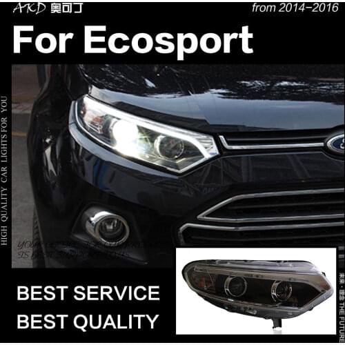 AKD Car Styling for Ford Ecosport Headlight 2014 up Ecosprot LED Headlight DRL Hid Head Lamp Angel Eye Bi Xenon Beam Accessories