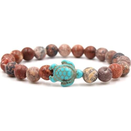 8mm hv23 Rhodochrosite bead Bangles turquoise tortoise Buddha Prayer Yoga Bracelet women men nature stone Jewelry