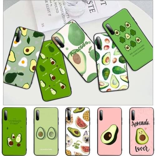 2021 Art Funny Tumblr Avocado Black Rubber Mobile Phone Case Cover For Honor 7A Pro 7C 10i 8A 8X 8S 8 9 10 20 Lite