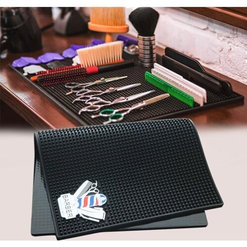 Hairdressing Tool Soft Anti-Skid Mat Barber Shop Clipper Clip Scissors Comb Storage Mat Haircut Tools Storage Silicone Mat