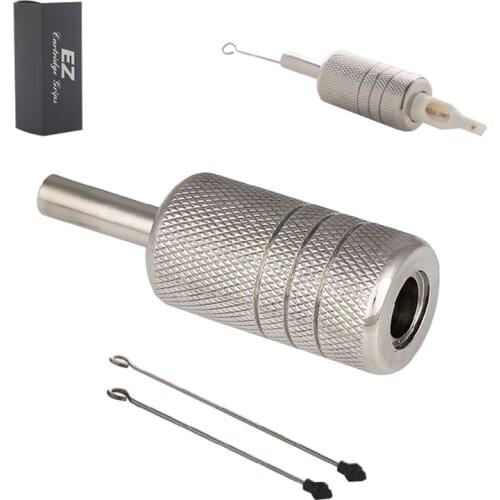 EZ Stainless Steel 1 Inch Cartridge Tattoo Grips 2 Needle Bars for EZ/Hawk Style Cartridge Tattoo Machine & Needles Type A B C