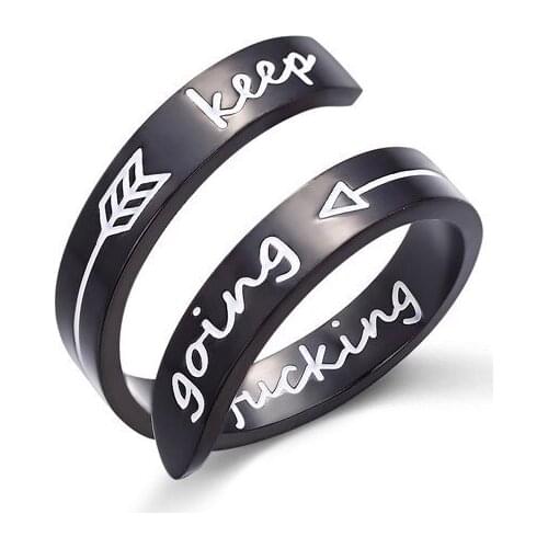 Ring For Women Men Inspirational Jewelry Stainless Steel Engraving Personality Encouragement Gift For Teens Girls