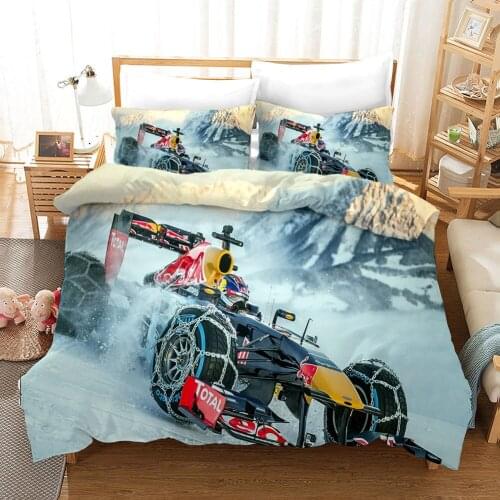 3D HD Cartoon Printing Bedding Set,Custom Kids Baby Children Duvet Cover Set Queen/King Racing print Bedding Set Bedclothes