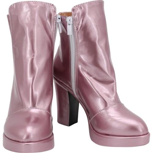 Descendants Audrey Cosplay Boots Shoes Leather Halloween Cosplay Prop Pink Shoes
