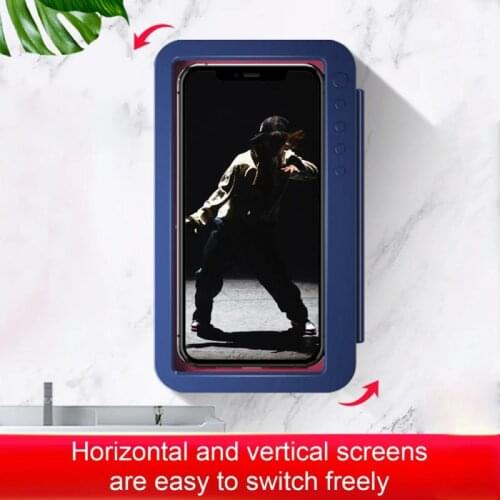 Creative Wall Waterproof Mobile Phone Box Self-adhesive Holder Touch Screen Bathroom Phone Shell Shower Sealing Storage Box