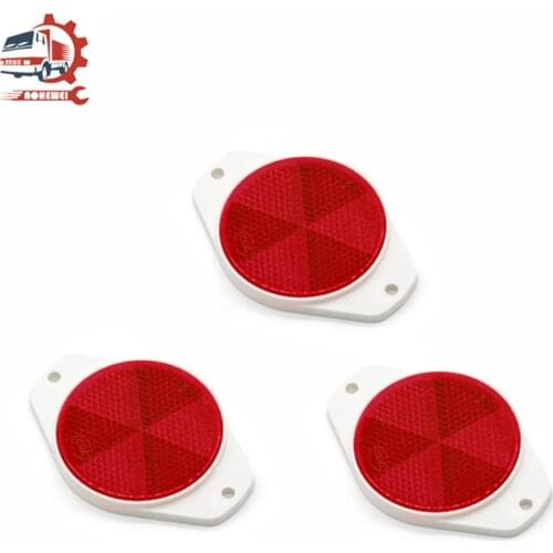 AOHEWEI Round Rear Reflectors Strips Screw Reflective Fix on Gate Fence for Truck Lorry Trailer Trailer Safety Driving Warning