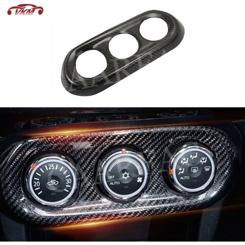 Carbon Fiber Triple AC Adjustment Button Panel Trim Cover frame Sticker For Mitsubishi Lancer Evolution EVO 10X 2008-2012