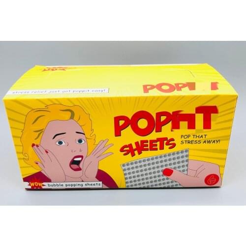 Hot Sale Stress Relief Plastic Push Pop Bubbles Wrap Sheets Sensory Fidget Toys Draw Paper with Color Box