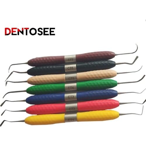 7pcs/set Dental resin filler Aesthetic restoration kit fit knife Plastic dresser with silicone handle for LM