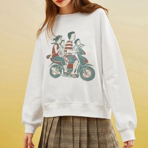 2020 New Loose Thick Knit Harajuku Japanese Festive Illustration Printed Sweatshirt Hooded Pullover Tops Women Hoodies Casual