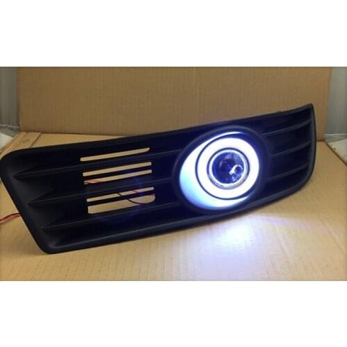 New! super bright DRL COB angel eye (5 colors ) + projector lens + H3 halogen fog lamp + black fog lamp house for Suzuki Kizashi