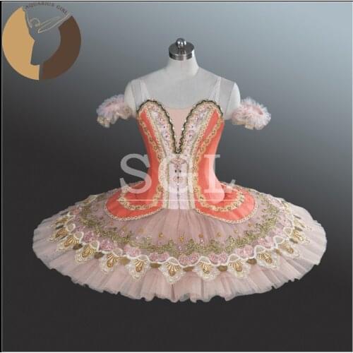 2017 New Arrival Adult Dance Costume Girls Orange Color Tutu Skirt Ballet Nutcracker Accept Custom Made 12 Layers Tulles AT1239