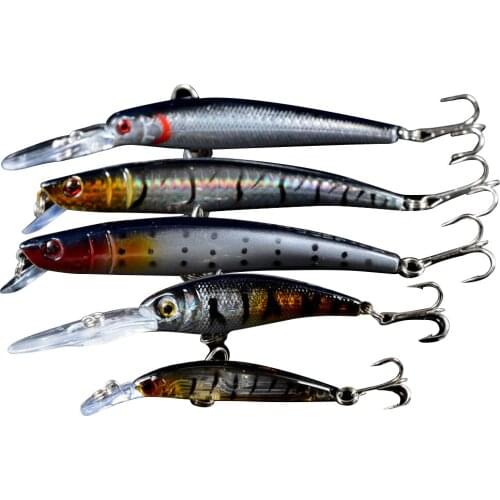 New 5pcs/Set Fishing Lures Mixed 5 Different Style Minnow Model High Quality Carp Wobblers Fishing Tackle Artificial Hard Bait