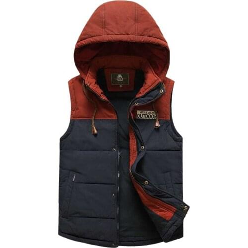 New Fashion Men Hooded Vest Sleeveless Jacket Autumn Winter Thick Casual Man Waistcoat Plus Size M-3XL