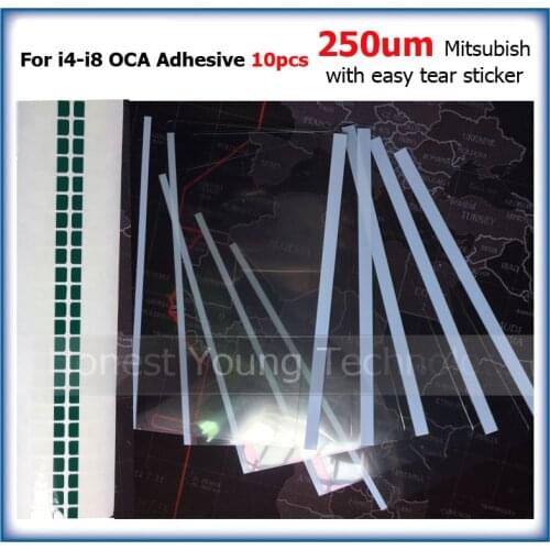 10pcs Mit 250um OCA Optical Clear Adhesive Glue Film for iPhone 5 5S 5C 4 4s 6 6s 7 plus for iphone X IPX with easy tear stick