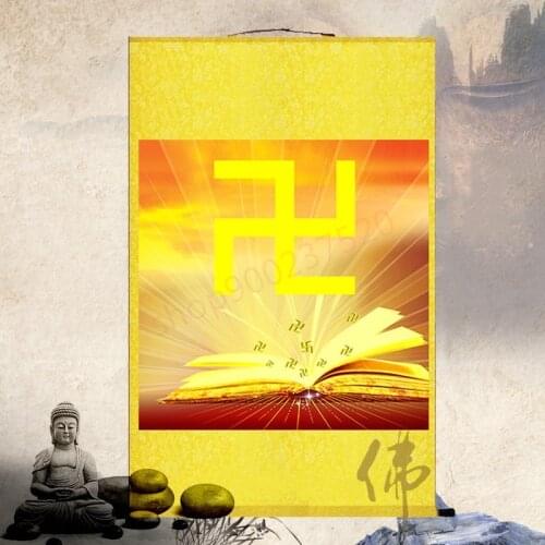 Customized) Namo Amitabha, Fengshui calligraphy and painting, Zen, Buddhist worship hanging painting