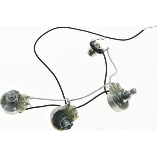 Bass Prewired Wiring Harness Alpha 250K Large Pots 2V1T Socket for JB Jazz Bass
