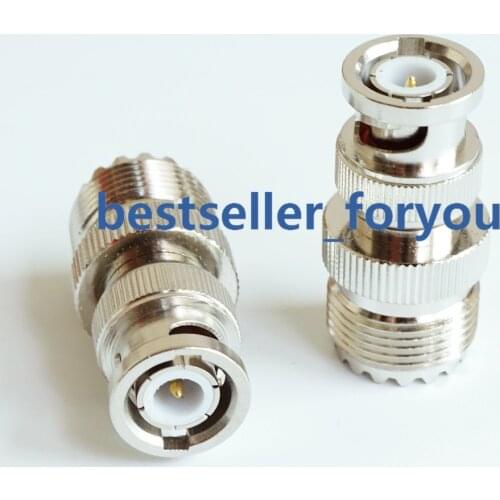 10Pcs SL16/UHF SO239 SO-239 Female Jack To BNC Male Plug Radio Antenna RF Coaxial Adapter