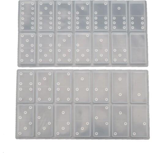 DIY Silicone Dominoes Game Play Epoxy Resin Molds Kit Game Casino Fun Art Crafts X7YC