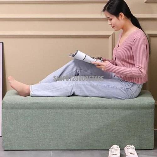 Clothing Store Fitting Room Sofa Stool Rectangular Fabric Storage Shoe Changing Stool Household Multifunctional Storage Stool