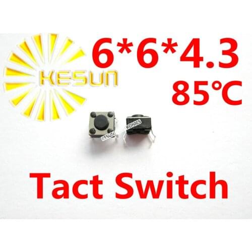 1000PCS DIP 6X6X4.3 Tactile Tact Push Button Micro Switch Momentary