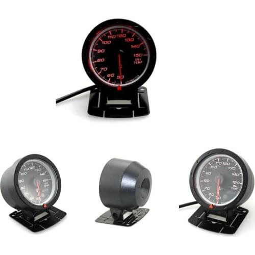 Universal 12V 2.5 Inch 60mm 4- 6- 8- Car Cylinder Engine With Red White Lighting LED Car Oil Temperature Temp Meter Gauge