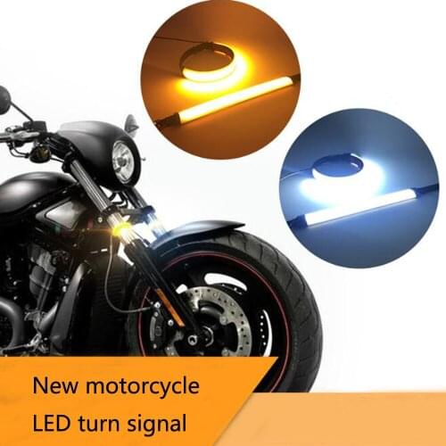 2Pcs New Motorcycle Universal 12V 45mm-70mm LED Ring Turn Signal Modified LED Day Line Turn Light For Harley Turn Signal
