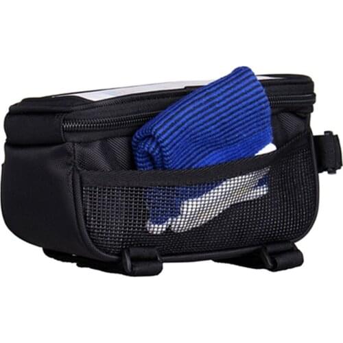 Waterproof Screen Bicycle Bags Cycling Bike Front Frame Bag Tube Pouch Storage Mountain Road Bike Bag Cycling Accessories