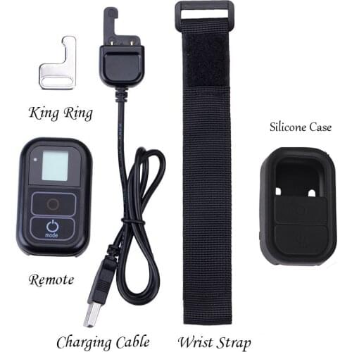 For GoPro Waterproof WIFI remote control +Silicone sleeve+remote wristband + charger cable For GoPro Hero 4 5 6 8 3+ 3 4/7 Sessi