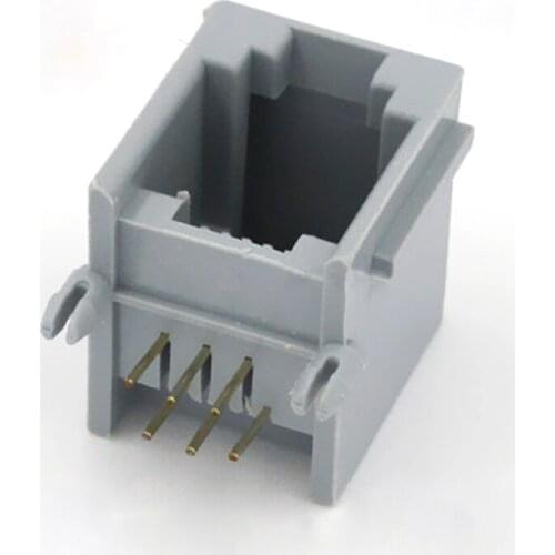 50pcs RJ11 Connector Crystal Head Jack RJ11 Socket PCBI-6P6C With Side Communication Connector For Telecommunications Equipment