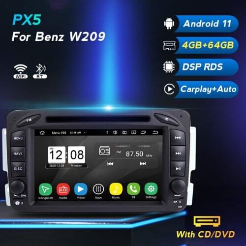 8CORE Android 11 DSP RDS 2 Din DVD For Mercedes Benz CLK W209 W463 W208 Car Multimedia Player Auto Radio Navigation GPS Carplay