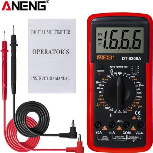 ANENG DT9205A Digital True RMS Multimeter AC/DC Transistor Voltage Tester Electric NCV Profesional Analog Auto Range Multimetro