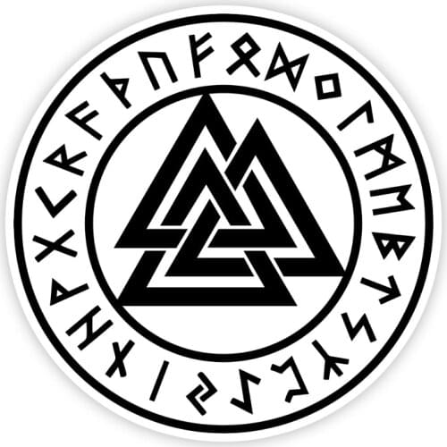 B0772# Self-adhesive Decal Valknut Symbol of Odin Norse Pagan Car Sticker Waterproof Auto Decors on Bumper Rear Window Laptop