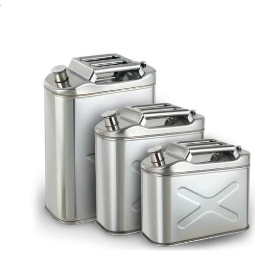 10L 201 Stainless Steel Tank Metal Fuel Tank Oil Gasoline Diesel Canister Storage Can Motorcycle Truck Car Accessories