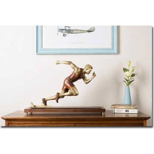 LARGE Masterwork -HOME OFFICE Shop lobby Business TOP COOL Champion Mascot Sports Athletics Marathon "advance bravely" statue