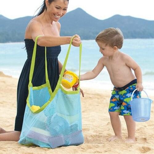Large Shopping Bags Storage Reusable Childrens Toy Sand Dredging Tools Beach Sundries Holder Bag