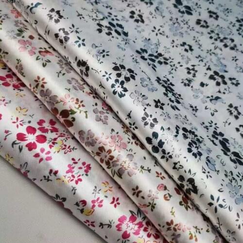 Decoration Tissue Floral Satin Fabric Decor Sewing Craft Material Silky Satin Packing Ribbon Scarf Fabric fashion