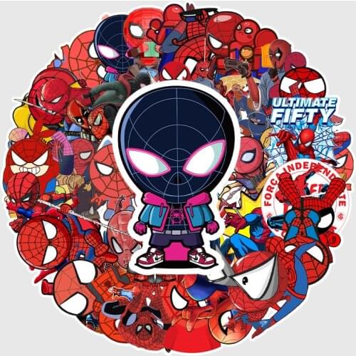 Disney 57pcs cartoon spiderman graffiti stickers luggage refrigerator waterproof stickers car car stickers