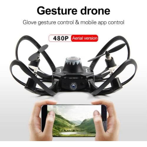 Gesture Sensing Control Drone With LED Linghts Folding ABS Material Somatosensory APP Control High Air Pressure Setting Aircraft