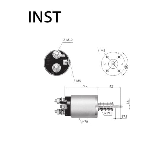 ELECTROMAGNETIC SWTICH SOLENOID FOR 24V 5.5KW 23343-99110 23343-99204 2210-17002 2519 221017002 2210M5700 2210M6700 2210M991
