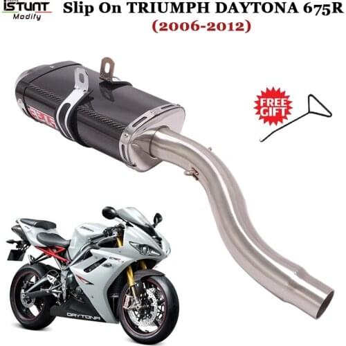 Motorcycle Yoshimura Exhaust Muffler Middle Link Pipe Slip On For TRIUMPH DAYTONA 675 675R 2006 2007 2008 2009 2010 2011 2012