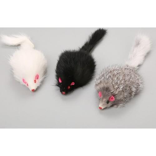 1Pcs False Mouse Cat Pet Toys 18 cm Cat Long-haired Tail Mice Mouse Toys Soft Rabbit Fur Furry Plush Cat Toy For Pet Cats Dogs