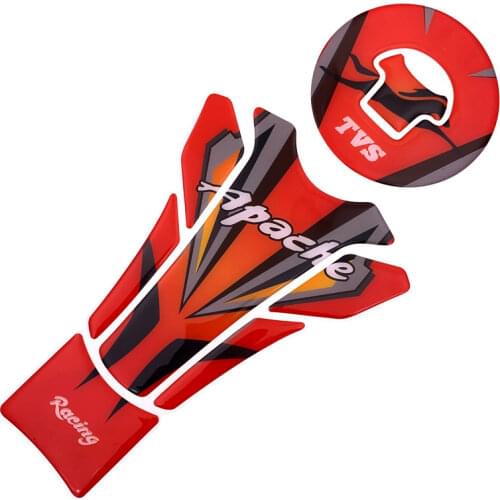 Red Combo TVS Apache Customize Vinyl Tank Pad & Fuel Cap Sticker