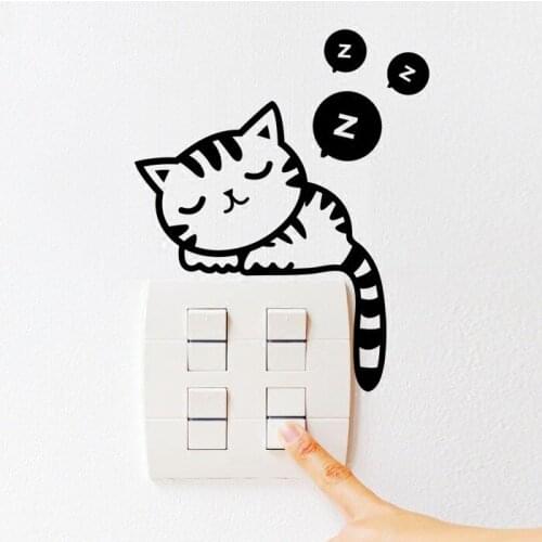Creative DIY Switch Wall Stickers Kids Room Vinyl Decal Home Decor Animals Cat Sticker Children Baby Bedroom Decoration