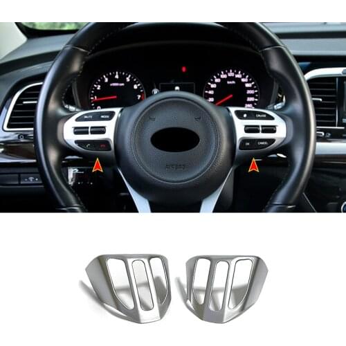ABS Matte For KIA Picanto 2017 2018 2019 accessories Car Steering wheel Button frame Cover Trim Sticker Car styling 2pcs