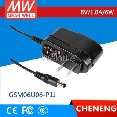 MEAN WELL original GSM06U06-P1J 6V 1A meanwell GSM06U 6V 6W AC-DC High Reliability Medical Adaptor
