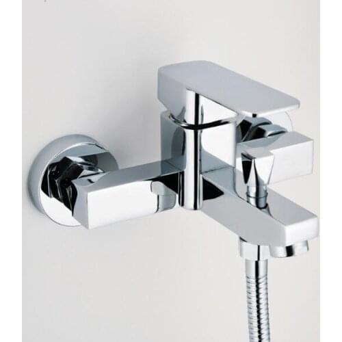 Fashion high quality brass wall mounted bathroom bathtub faucet square shower faucet